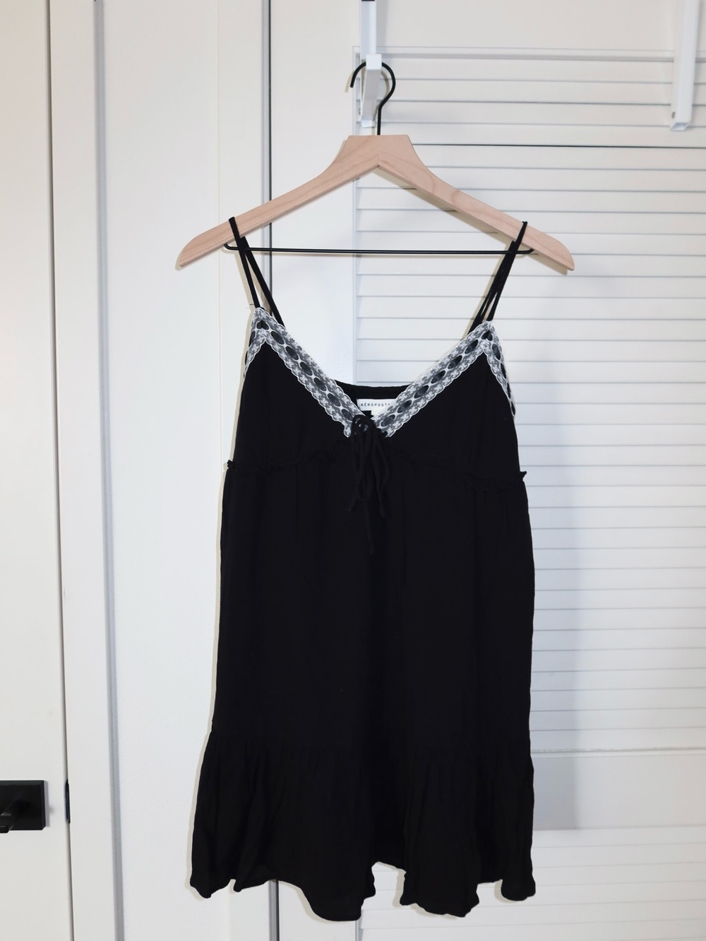 Aéropostale Black Mini Dress with White Lace Trim